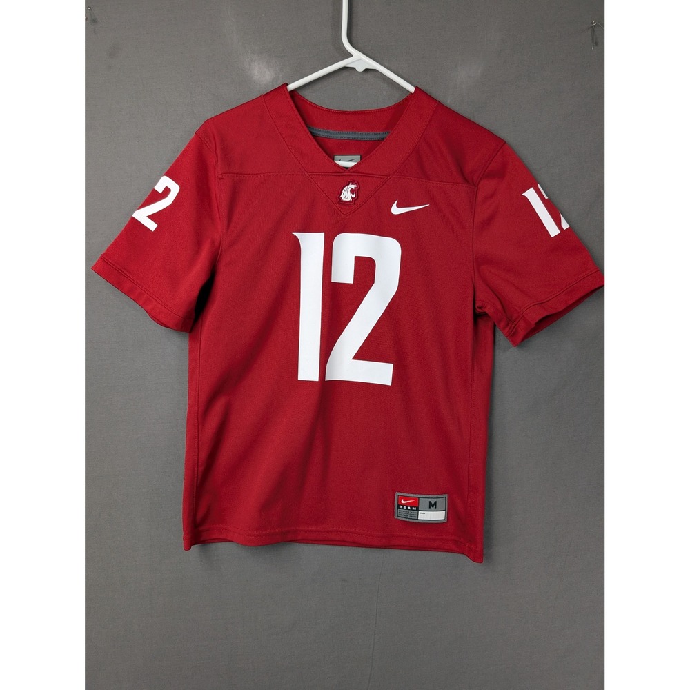 Nike Washington State Cougars Kids Red Football Jersey 12 Size M 6596